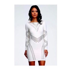 White Bebe long sleeve dress in medium
